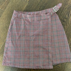 Brandy Melville Red and White Checked Skirt